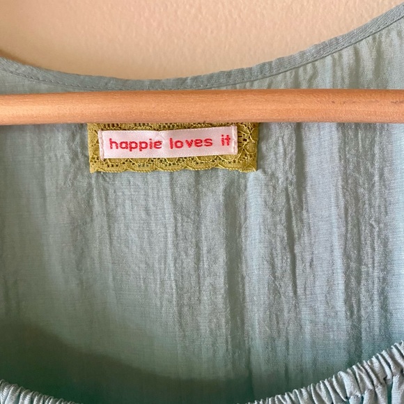 Happie loves it green/blue sashed blouse - Picture 8 of 10